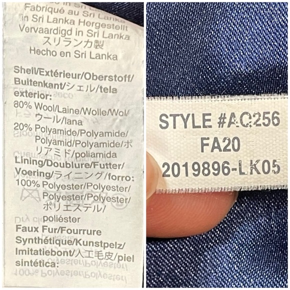 J. Crew Italian Stadium Cloth Faux Fur Collar Pea Coat; Wool Blend - Womens 2 - Picture 15 of 16